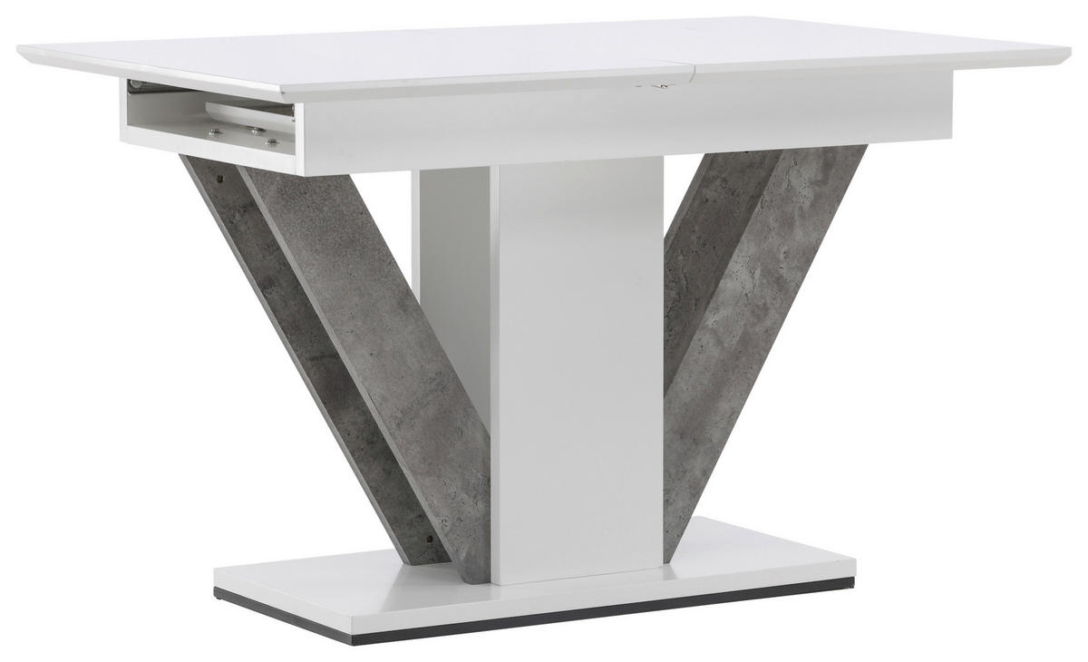 ESSTISCH in Holzwerkstoff 120/80/76 cm  - Weiß/Grau, Design, Holz/Holzwerkstoff (120/80/76cm) - Livetastic