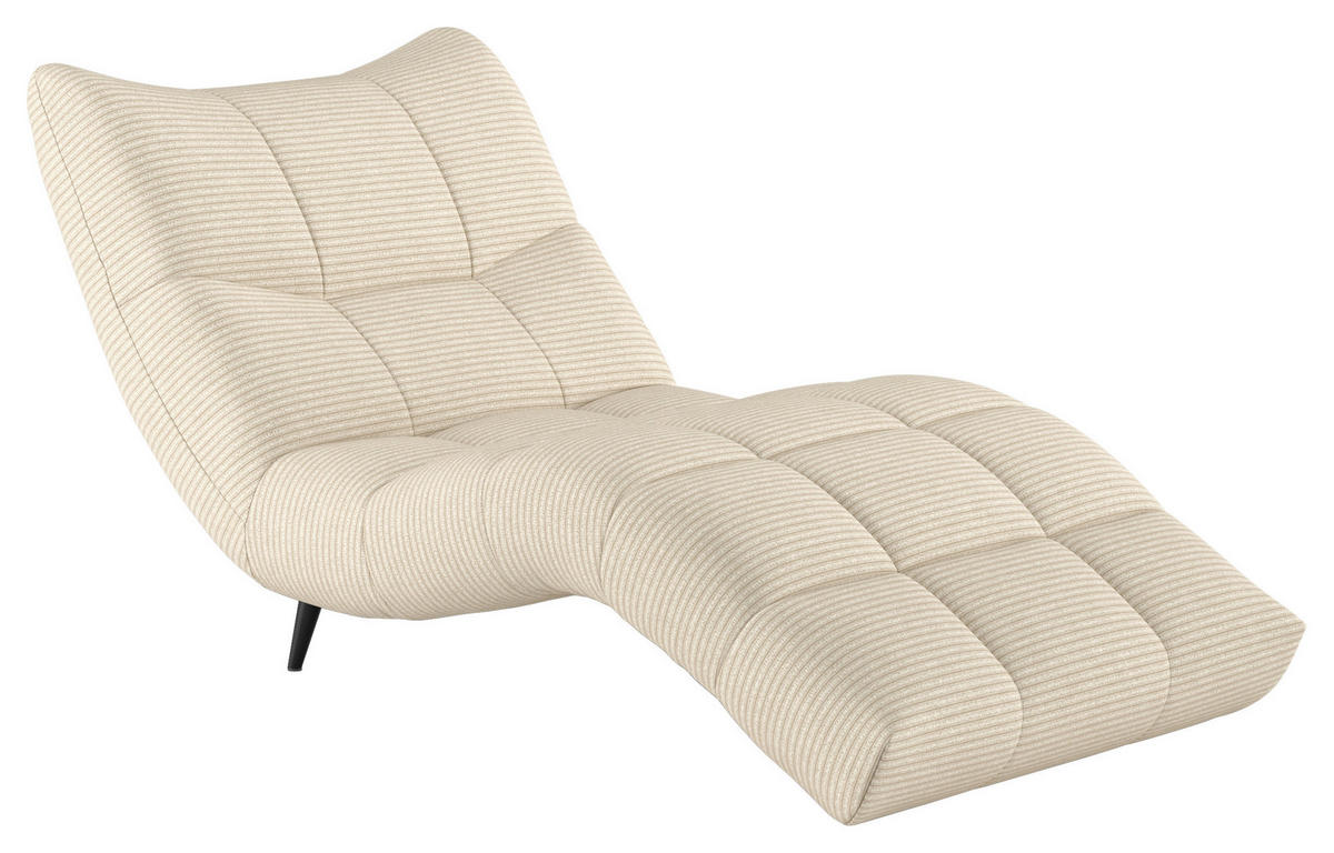 RELAXLIEGE in Cord Creme  - Creme/Schwarz, Design, Textil/Metall (87/93/188cm) - Xora