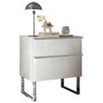 NACHTSCHRANK 60/65,8/43 cm  - Chromfarben/Weiß, Basics, Glas/Holzwerkstoff (60/65,8/43cm) - Dieter Knoll