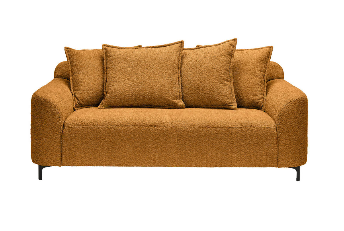 2,5-SITZER  in Chenille Goldfarben  - Goldfarben/Schwarz, KONVENTIONELL, Textil/Metall (200/84/99cm) - Carryhome