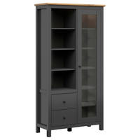 VITRINE in Eiche Artisan, Graphitfarben  - Graphitfarben/Schwarz, Design, Glas/Holzwerkstoff (106/203/44cm)