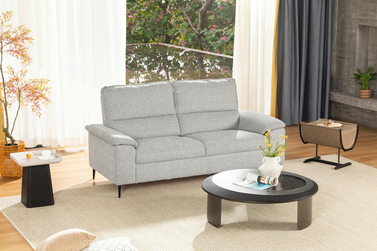 2-SITS SOFFA i textil grå  - svart/grå, Design, metall/textil (193/97/93cm) - P & B