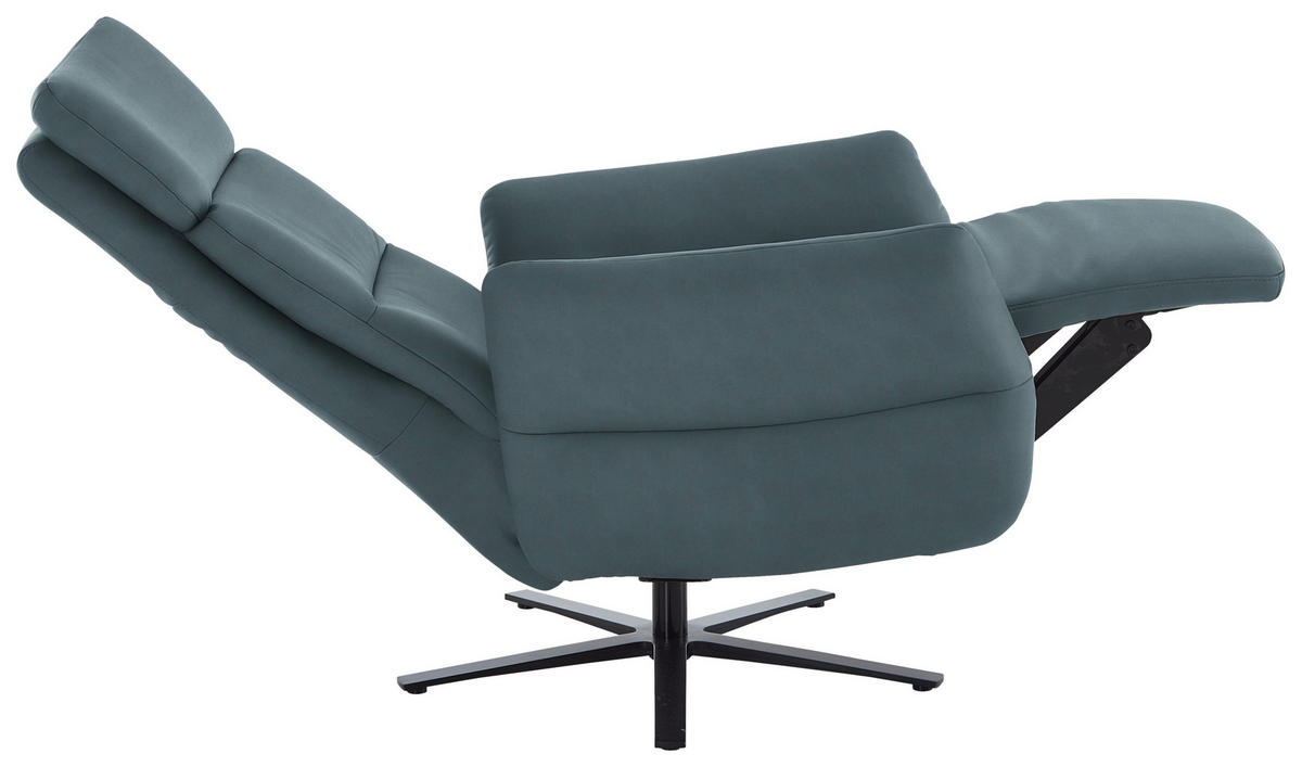 RELAXSESSEL in Leder Blaugrau  - Blaugrau/Schwarz, Design, Leder/Metall (82/119/85cm) - Dieter Knoll