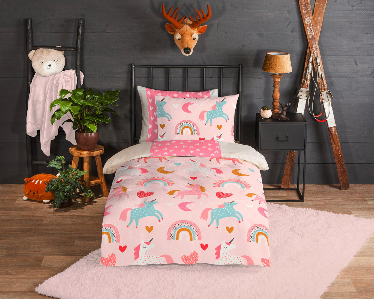 KINDERBETTWÄSCHE 140/200 cm  - Hellrosa/Rosa, Trend, Textil (140/200cm)
