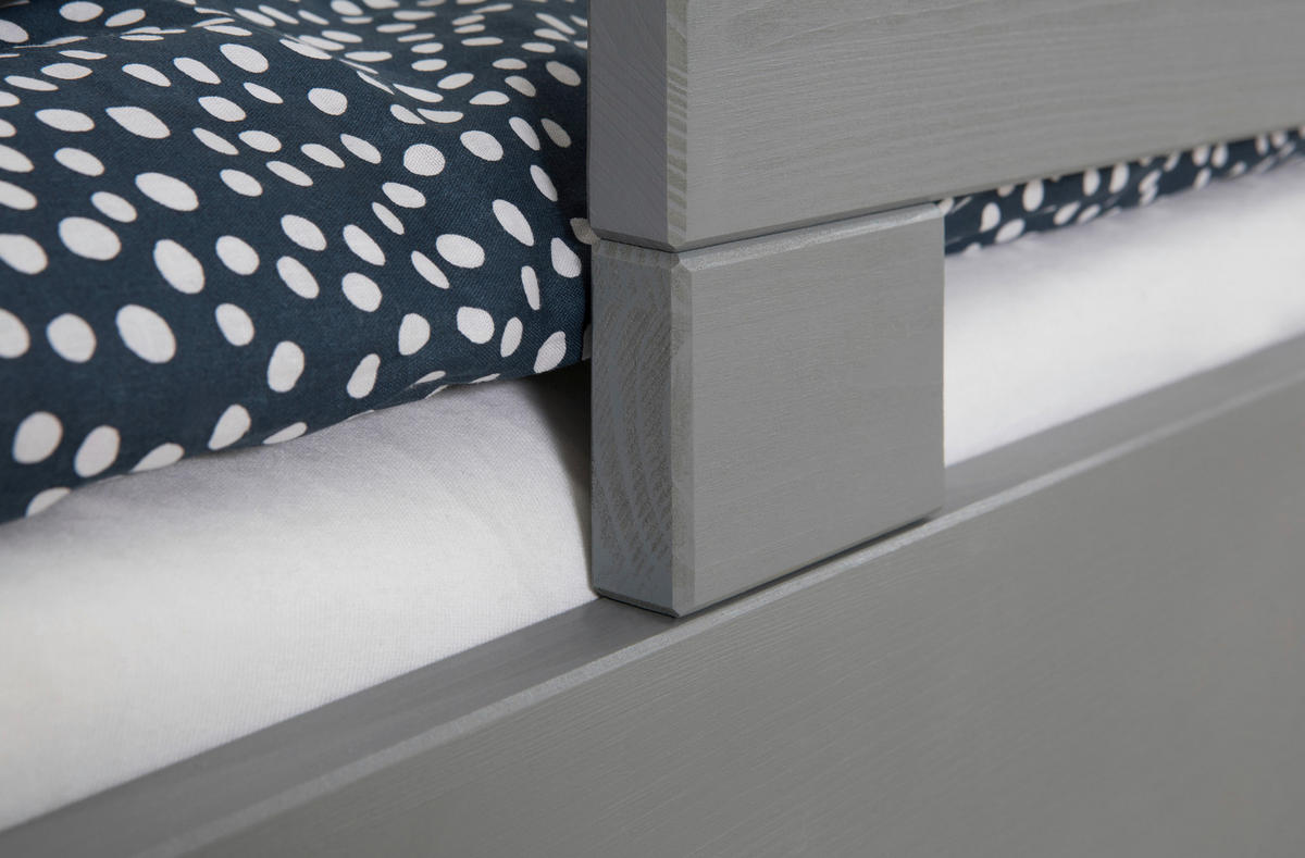 AUSZIEHBETT 120/200 cm  in Hellgrau  - Hellgrau/Naturfarben, MODERN, Holz/Textil (120/200cm) - MID.YOU