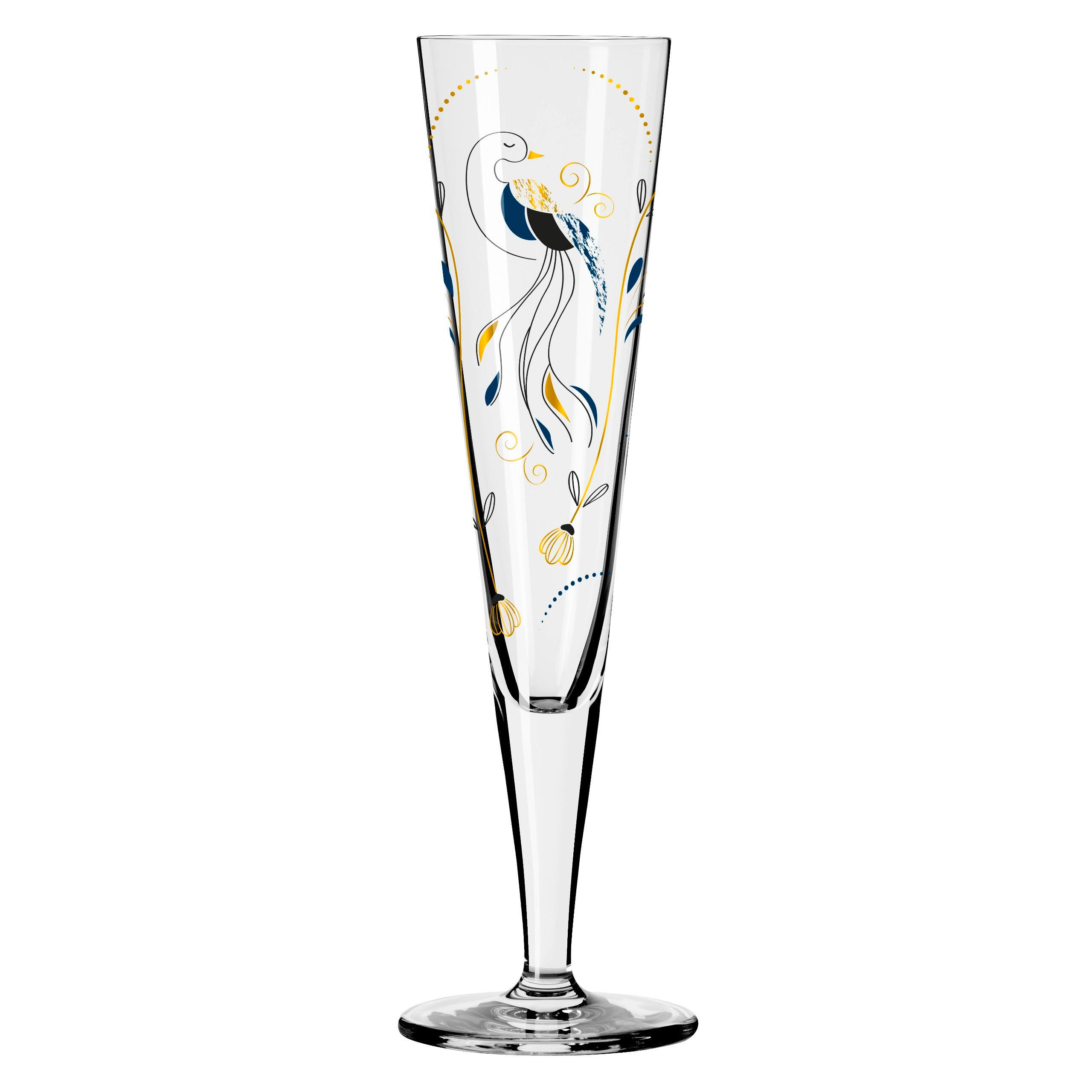 CHAMPAGNERGLAS 205 ml  - Blau/Goldfarben, Trend, Glas (7,2/24/7,2cm) - Ritzenhoff