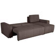 ECKSCHLAFSOFA  mit Cord Mokka  - Schwarz/Mokka, KONVENTIONELL, Textil (248/146cm) - Xora