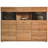 HIGHBOARD Kernbuche massiv naturgeölt - Silberfarben/Schwarz, Design, Glas/Holz (183/136/40cm) - Musterring