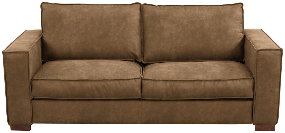 SCHLAFSOFA in Mikrofaser Braun  - Dunkelbraun/Braun, Design, Holz/Textil (203/85/99cm) - MID.YOU