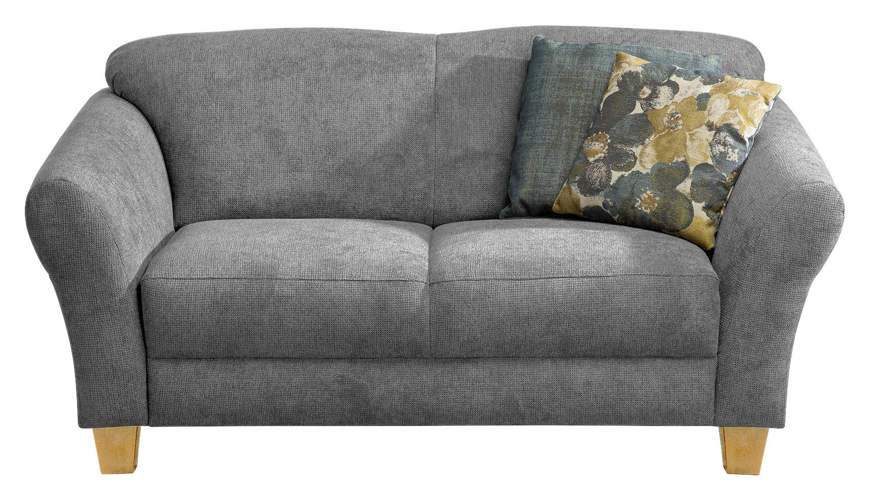 2-SITZER-SOFA Flachgewebe Grau  - Naturfarben/Grau, KONVENTIONELL, Holz/Textil (163/84/89cm) - Sit & More