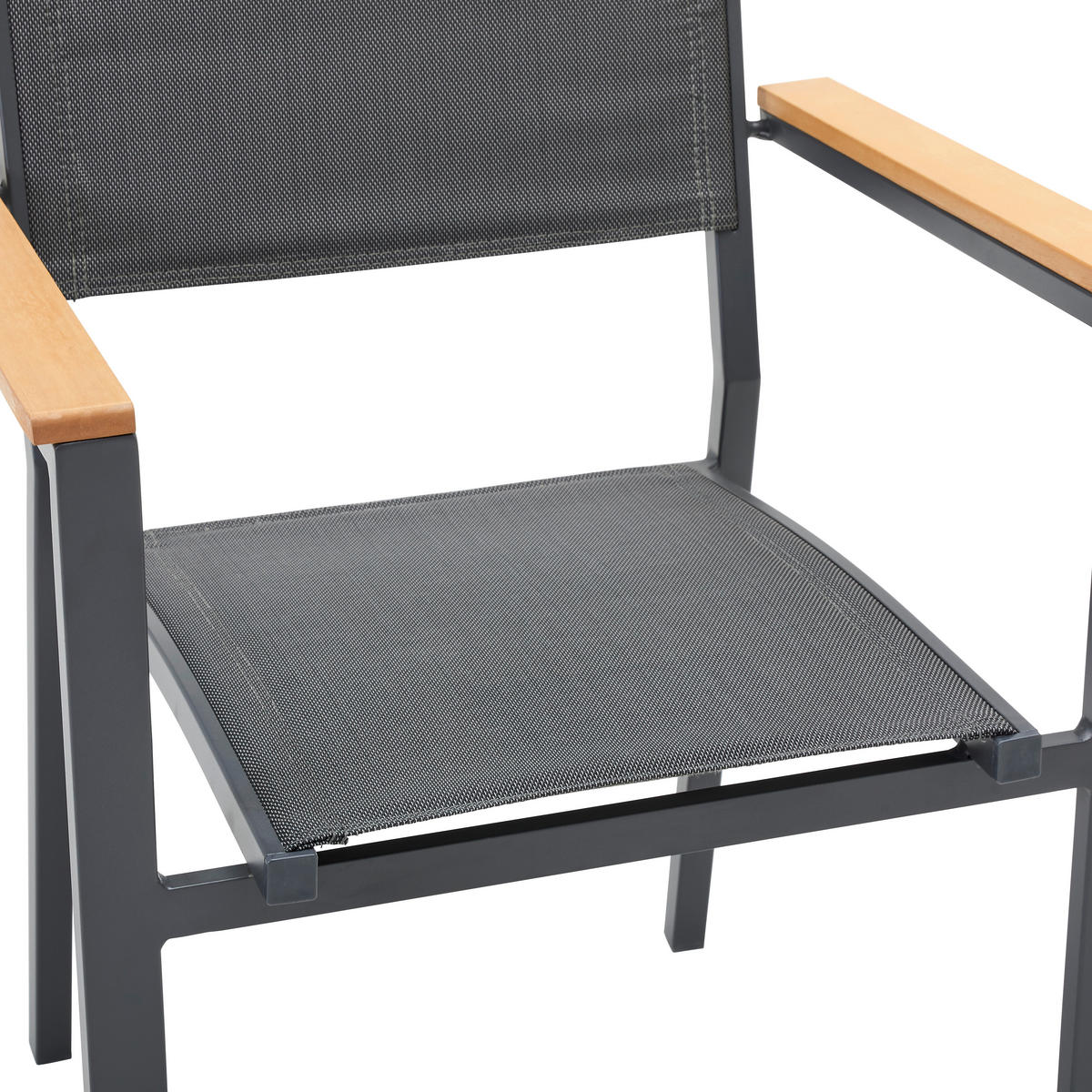 ZÁHRADNÁ STOLIČKA, drevo, kov, textil - prírodná farba/antracitová, Modern, kov/drevo (59/89,5/58cm) - Ambia Garden