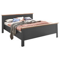 BETT 180/200 cm  in Graphitfarben, Eiche Artisan  - Graphitfarben/Eiche Artisan, LIFESTYLE, Holzwerkstoff (180/200cm) - Ti'me