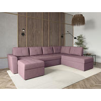 WOHNLANDSCHAFT TERMOLI Rosa Jacquard  - Schwarz/Rosa, Design, Kunststoff/Textil (155/297/212cm) - MID.YOU