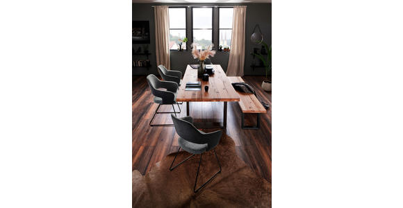 ESSTISCH in Holz, Metall 260/100/77 cm - Eichefarben/Anthrazit, Design, Holz/Metall (260/100/77cm) - Novel
