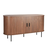 SIDEBOARD  in 140/76/40 cm  - Walnussfarben/Schwarz, Design, Holzwerkstoff/Metall (140/76/40cm) - Livetastic