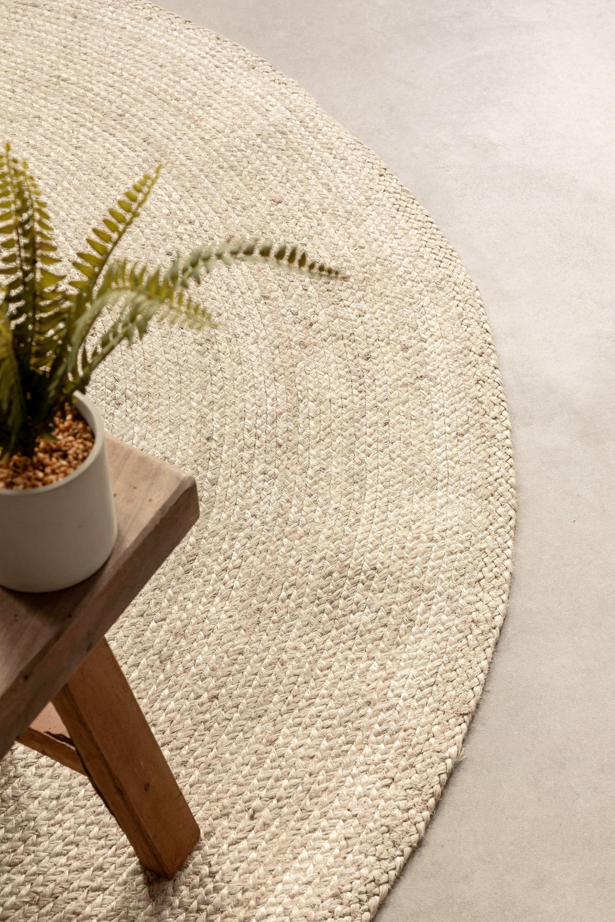 JUTETEPPICH 100 cm Jute Braided Champagner  - Champagner, KONVENTIONELL, Textil (100cm) - Hanse Home