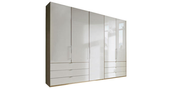 FALTTÜRENSCHRANK Glasfront in Eichefarben, Champagner - Chromfarben/Champagner, KONVENTIONELL, Glas/Holzwerkstoff (250/216/58cm) - Venda