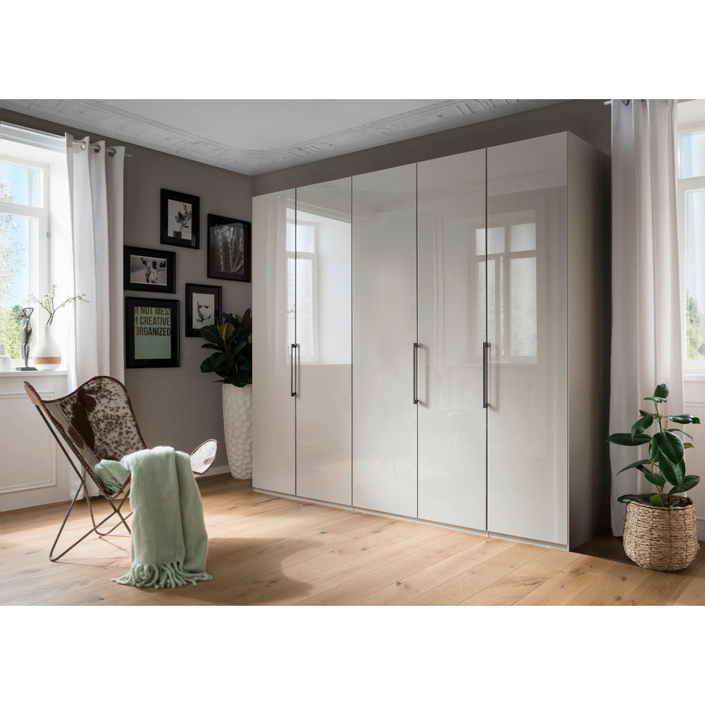 Thumbnail - Novel Kleiderschrank, Grau, Metall, 6 Fächer, 250x216x58 cm, Typenauswahl, Beimöbel erhältlich, in verschiedenen Holzart...