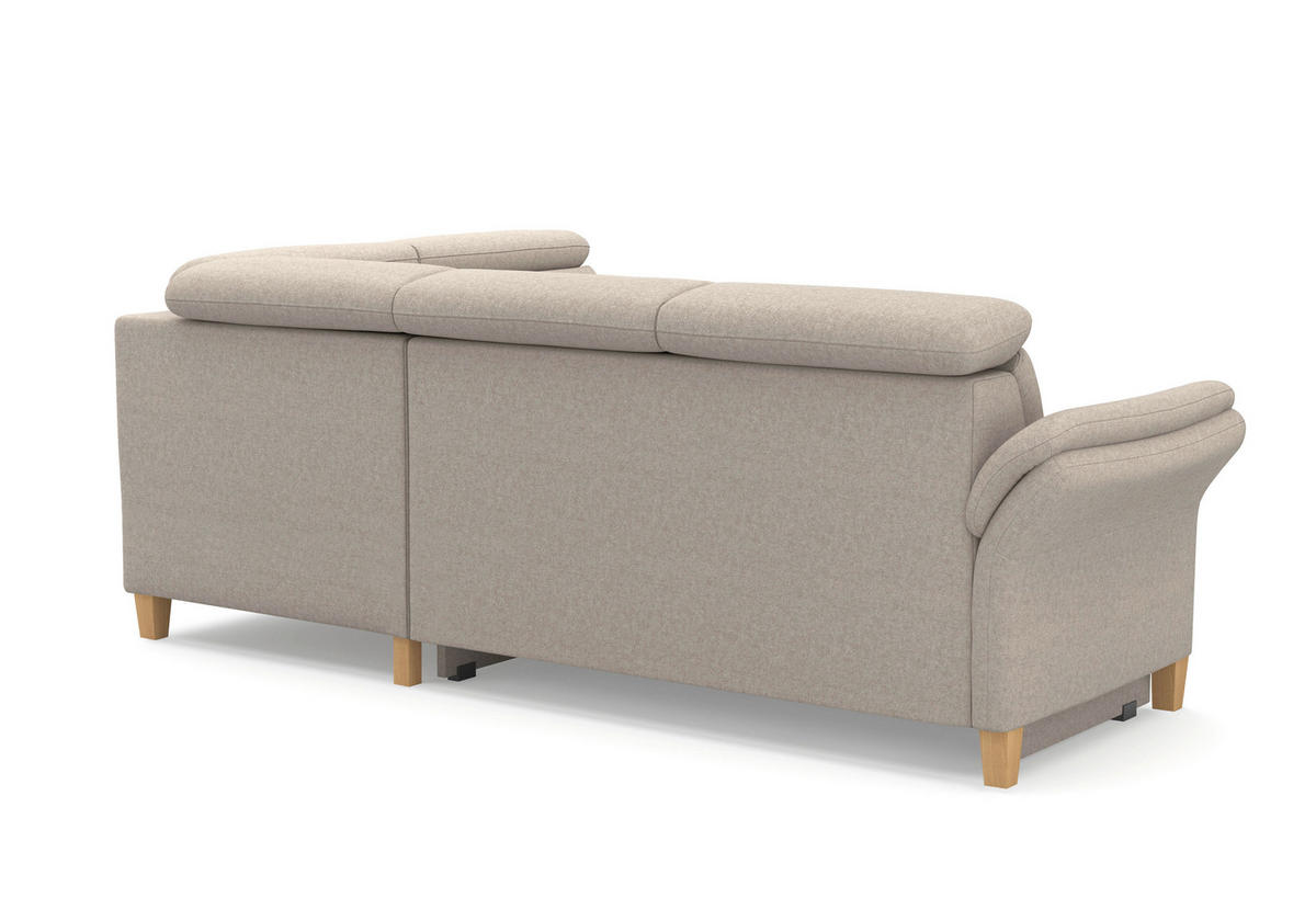 ECKSOFA Flachgewebe Taupe  - Taupe/Eichefarben, Konventionell, Holz/Textil (247/193cm) - Sit & More