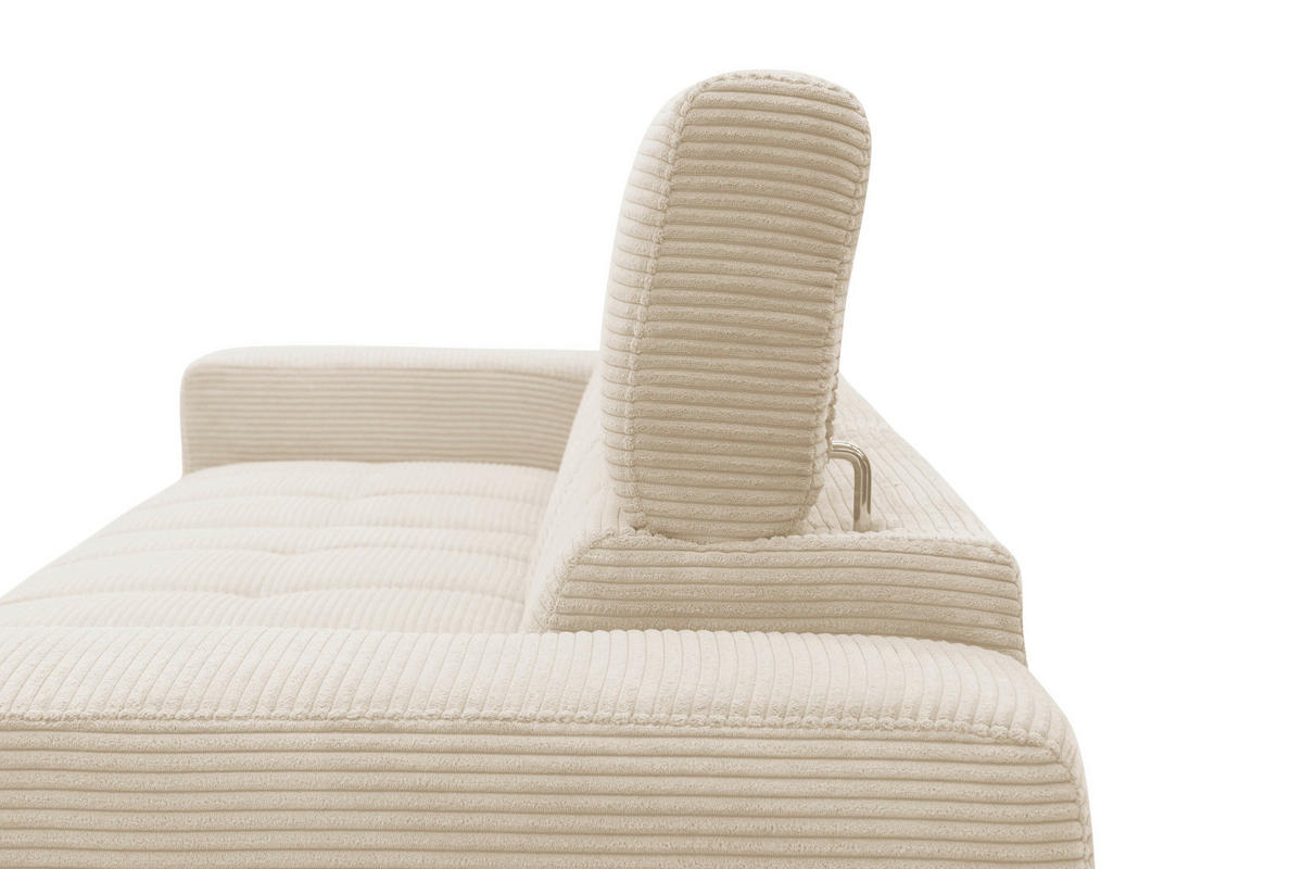 ECKSOFA TRENTO Creme Mikrofaser  - Dunkelgrau/Creme, MODERN, Textil/Metall (287/175cm) - MID.YOU