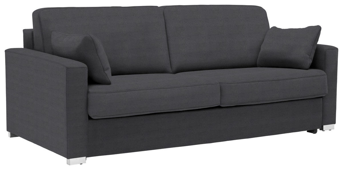 SCHLAFSOFA in Textil Grau  - Chromfarben/Grau, Konventionell, Textil/Metall (208/86/97cm) - Novel