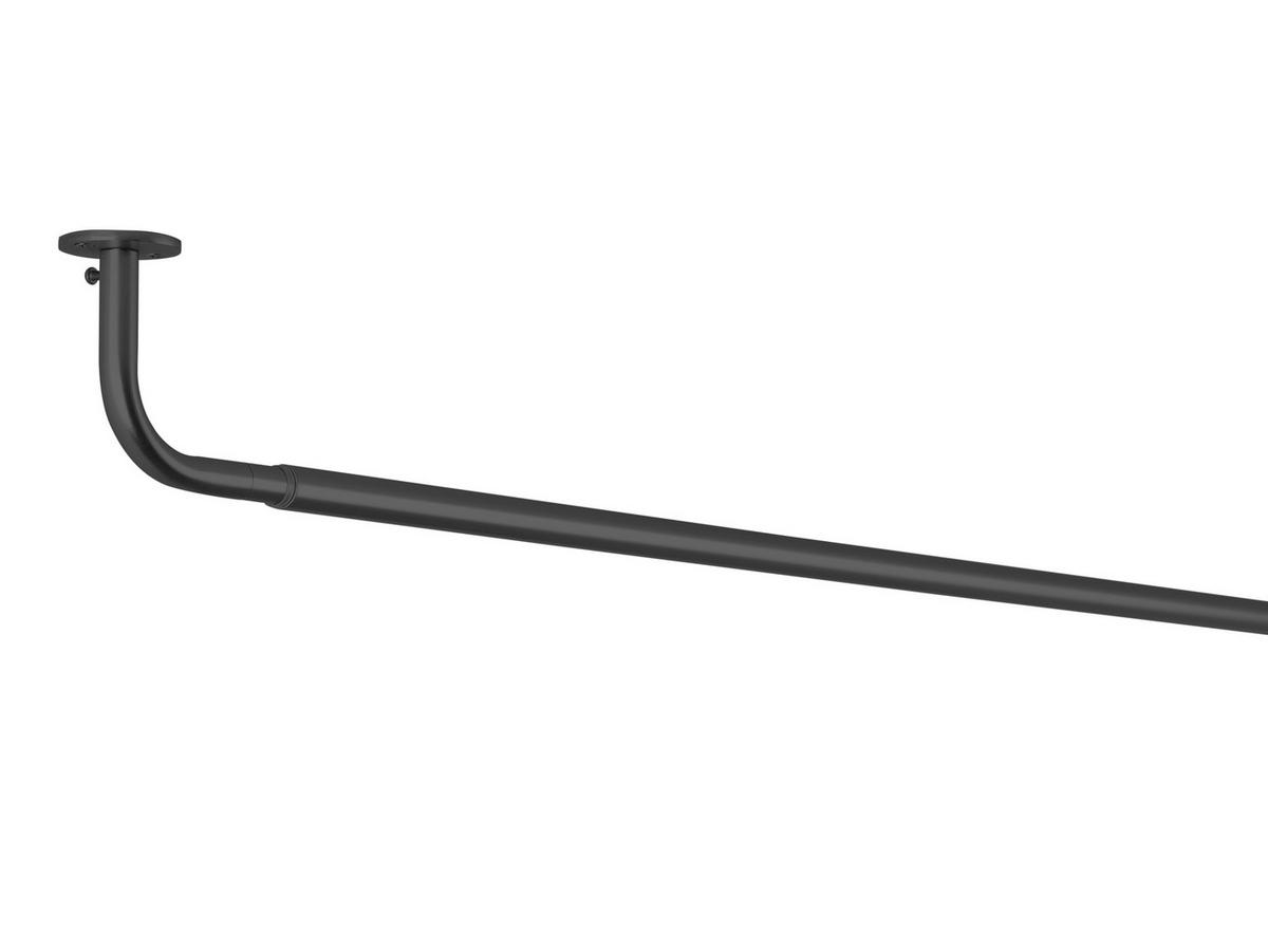 VORHANGSTANGENSET  120 cm  - Schwarz, Design, Metall (120cm)