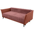 SCHLAFSOFA Cord, Flachgewebe Rosa, Altrosa Rückenkissen, Armlehnenkissen, Bettkasten, Schlaffunktion, Rücken echt, Liegefläche im Originalstoff  - Schwarz/Altrosa, KONVENTIONELL, Textil/Metall (223/72/100cm) - Carryhome