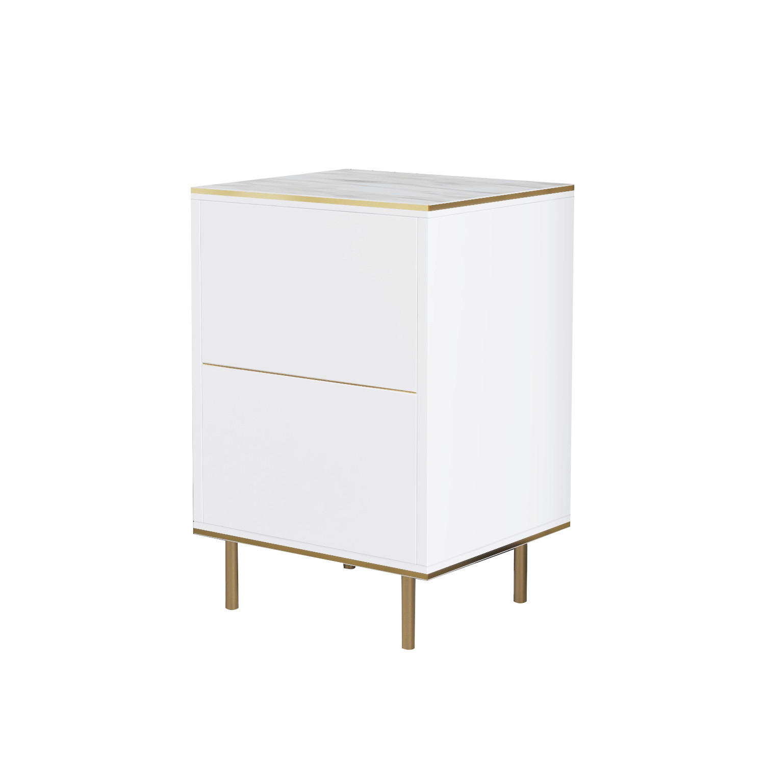 NACHTTISCH 40/60/35 cm  - Goldfarben/Schwarz, Design, Holzwerkstoff/Metall (40/60/35cm) - Livetastic