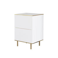 NACHTTISCH 40/60/35 cm  - Goldfarben/Schwarz, Design, Holzwerkstoff/Metall (40/60/35cm) - Livetastic