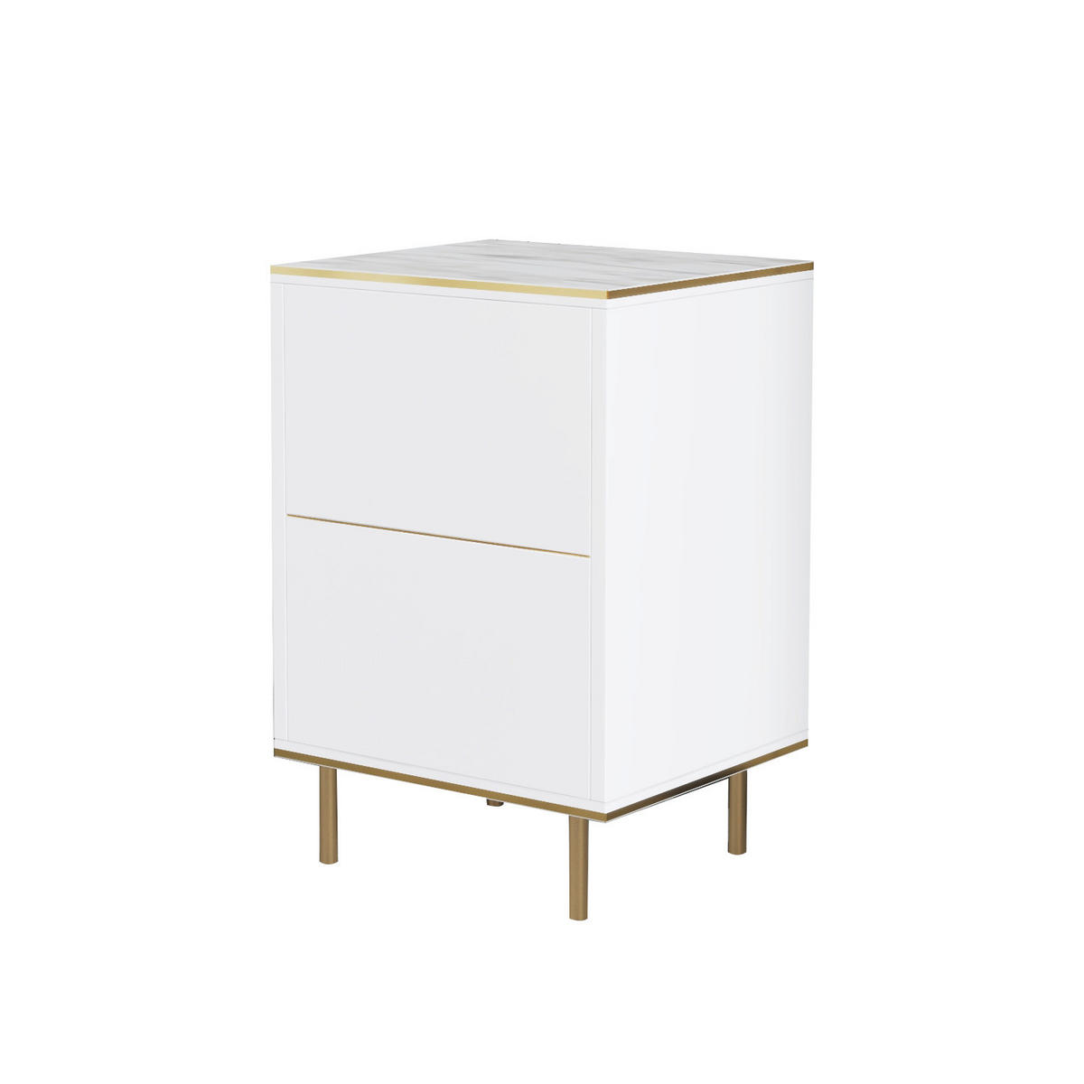 NACHTTISCH 40/60/35 cm  - Goldfarben/Schwarz, Design, Holzwerkstoff/Metall (40/60/35cm) - Livetastic