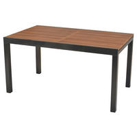 GARTENTISCH 150/90/76,5 cm Metall, Holzwerkstoff rechteckig  - Graphitfarben/Naturfarben, MODERN, Holzwerkstoff/Metall (150/90/76,5cm) - Gardenson