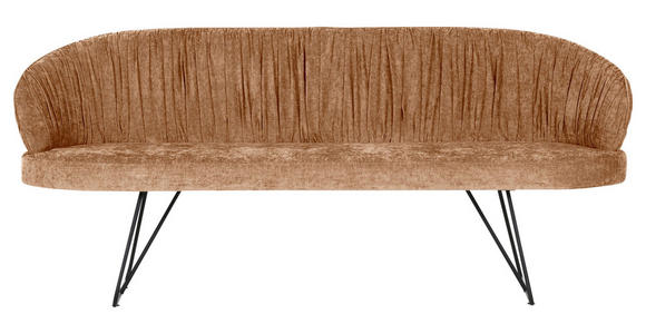 SITZBANK 202/88/65 cm Flachgewebe Rostfarben Metall - Rostfarben/Schwarz, Design, Textil/Metall (202/88/65cm) - Novel