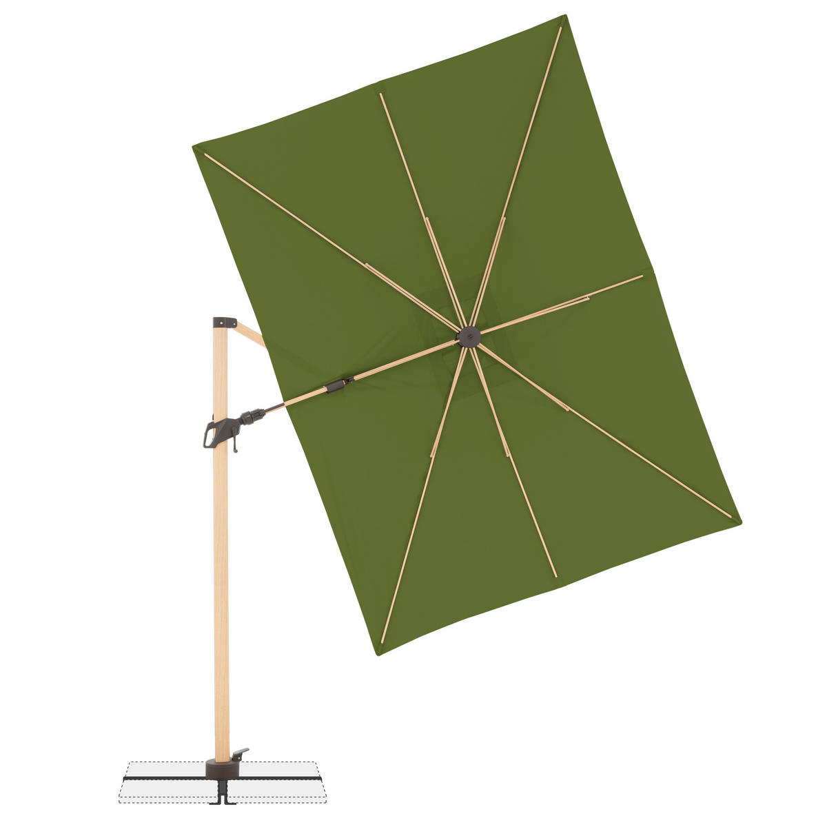 AMPELSCHIRM 300X220 cm Grün  - Eschefarben/Grün, Basics, Textil/Metall (300/220cm) - Doppler