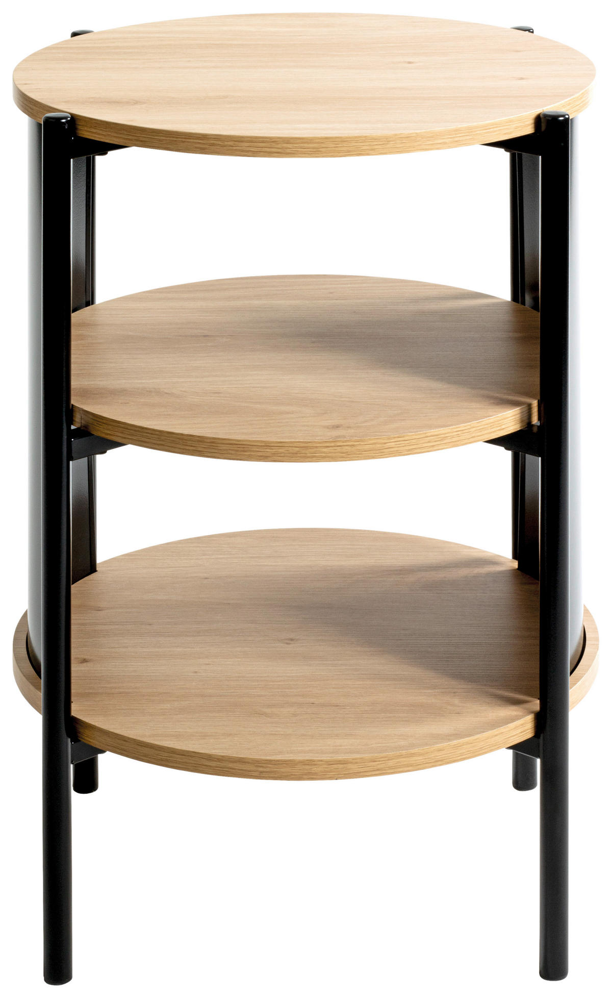 SIDOBORD i metall, trämaterial 44/44/60 cm  - svart/ekfärgad, Trend, metall/trämaterial (44/44/60cm)