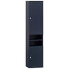 MIDISCHRANK 30,3/138,3/25,4 cm  - Dunkelblau/Nickelfarben, Basics, Holzwerkstoff/Metall (30,3/138,3/25,4cm) - Stylife