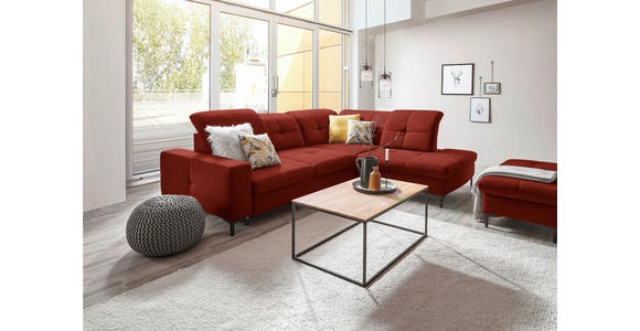 ECKSOFA in Chenille Rot 310/240 cm - Rot/Schwarz, Design, Textil/Metall (310/240cm) - Xora