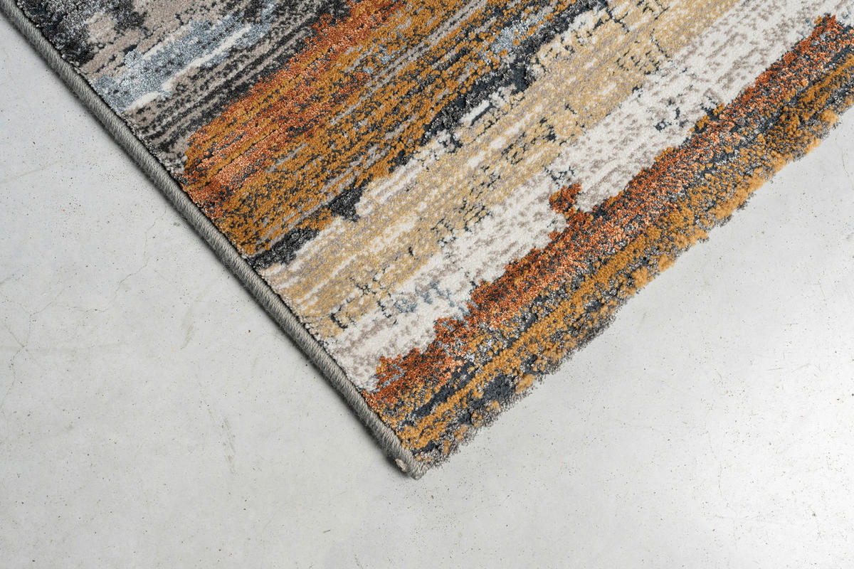 WEBTEPPICH  Wohnzimmer 200/290 cm Canyon Dunkelblau, Dunkelgrau, Rostfarben  - Dunkelgrau/Rostfarben, Design, Kunststoff/Textil (200/290cm) - Novel