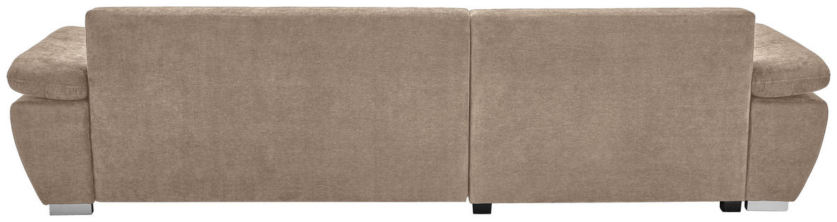 ECKSOFA Graubraun Chenille  - Graubraun/Silberfarben, KONVENTIONELL, Holz/Textil (187/293cm) - Carryhome