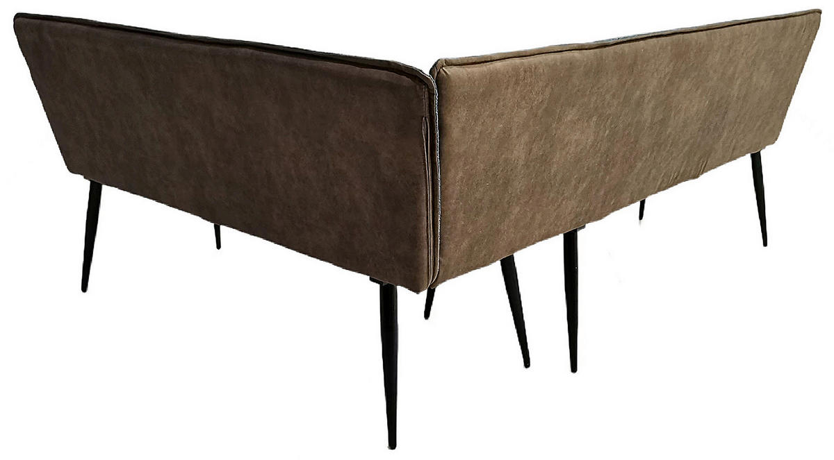 ECKBANK in Metall, Textil Braun, Blau  - Blau/Schwarz, Modern, Textil/Metall (154/194cm) - MID.YOU