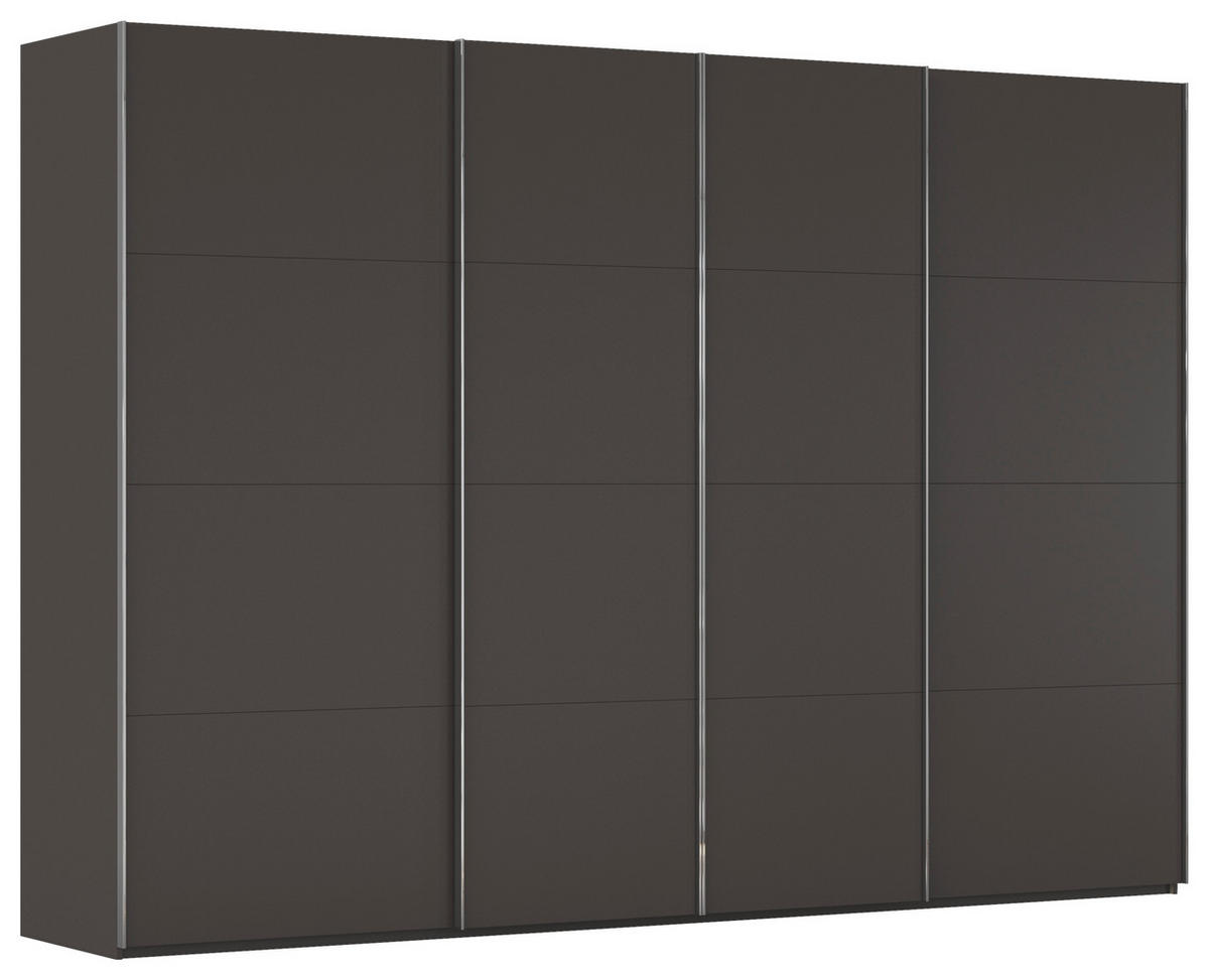 SCHWEBETÜRENSCHRANK 316/223/68 cm 4-türig Graphitfarben  - Chromfarben/Graphitfarben, Design, Holzwerkstoff/Metall (316/223/68cm) - Novel