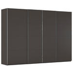 SCHWEBETÜRENSCHRANK 316/223/68 cm 4-türig Graphitfarben  - Chromfarben/Graphitfarben, Design, Holzwerkstoff/Metall (316/223/68cm) - Novel