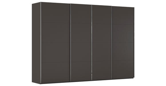 SCHWEBETÜRENSCHRANK 316/223/68 cm 4-türig Graphitfarben - Chromfarben/Graphitfarben, Design, Holzwerkstoff/Metall (316/223/68cm) - Novel