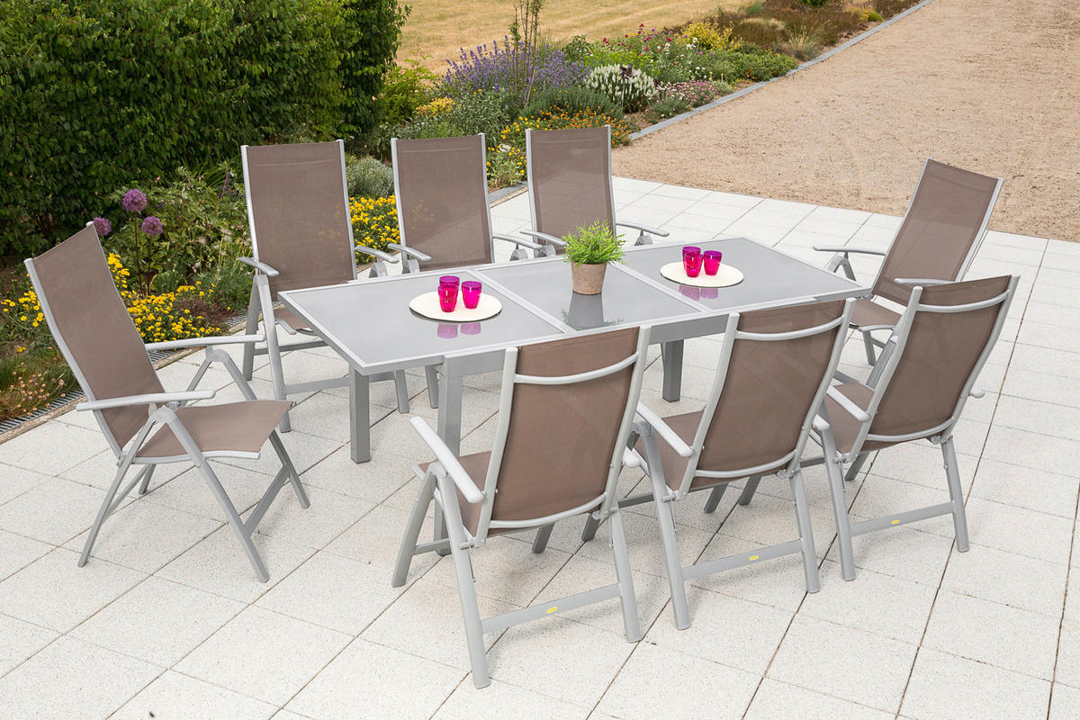 GARTENSET Aluminium  - Silberfarben, MODERN, Textil/Metall - Gardenson