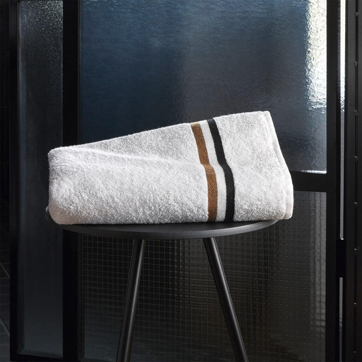 DUSCHTUCH 70/140 cm BLINEA  - Weiß, Design, Textil (70/140cm) - Hugo Boss