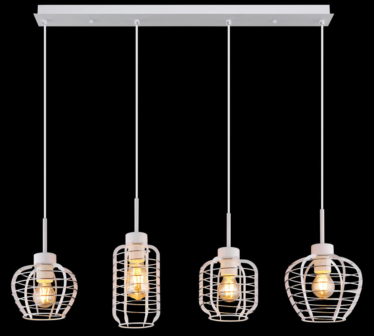 HÄNGELEUCHTE 90/20,5/120 cm  - Chromfarben/Weiß, Basics, Kunststoff/Metall (90/20,5/120cm) - Globo