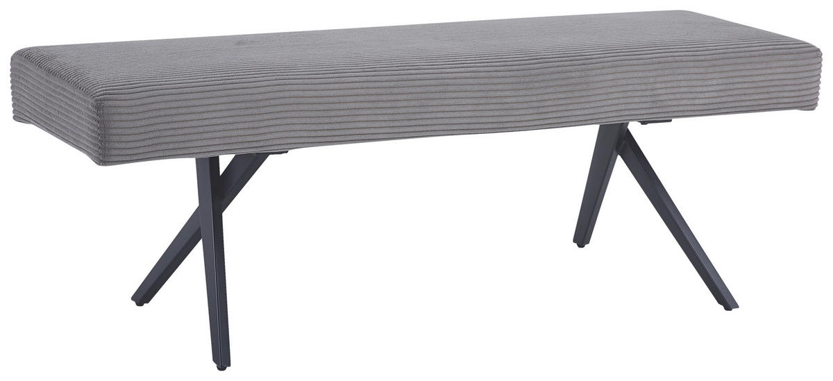 SITZBANK in Metall, Textil Dunkelgrau  - Dunkelgrau/Schwarz, KONVENTIONELL, Textil/Metall (140/49/47cm) - MID.YOU