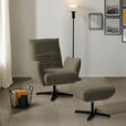SESSEL in Chenille Taupe  - Taupe/Schwarz, Design, Textil/Metall (60/94/86cm) - Dieter Knoll