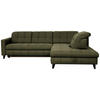 ECKSOFA in Webstoff Olivgrün  - Schwarz/Olivgrün, Design, Holz/Textil (297/216cm) - Xora