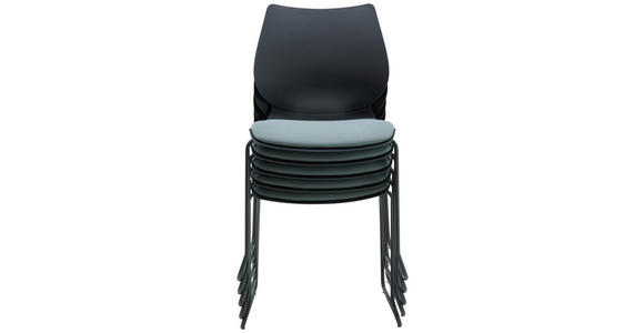 STUHL in Eisen Webstoff Metall, Kunststoff, Textil matt - Dunkelgrau/Schwarz, MODERN, Kunststoff/Textil (51,5/85.5/58.5cm) - Hom`in