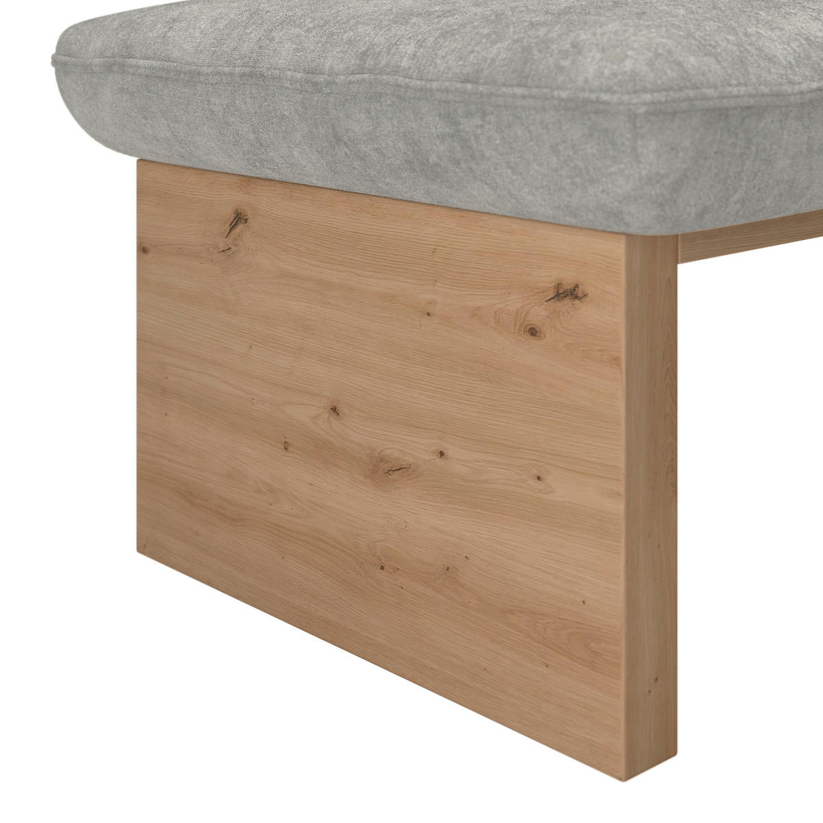ECKBANK 232/170 cm Webstoff Hellgrau Eiche Sperrholz   - Eichefarben/Hellgrau, KONVENTIONELL, Holz/Textil (232/170cm) - James Wood